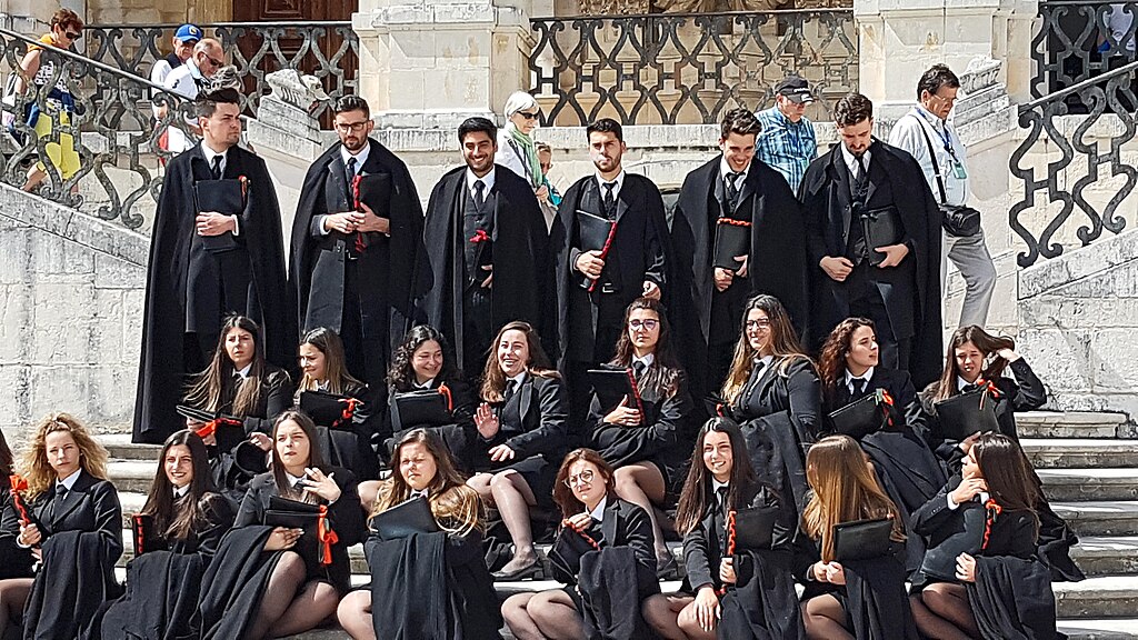 University students in Coimbra, Portugal.